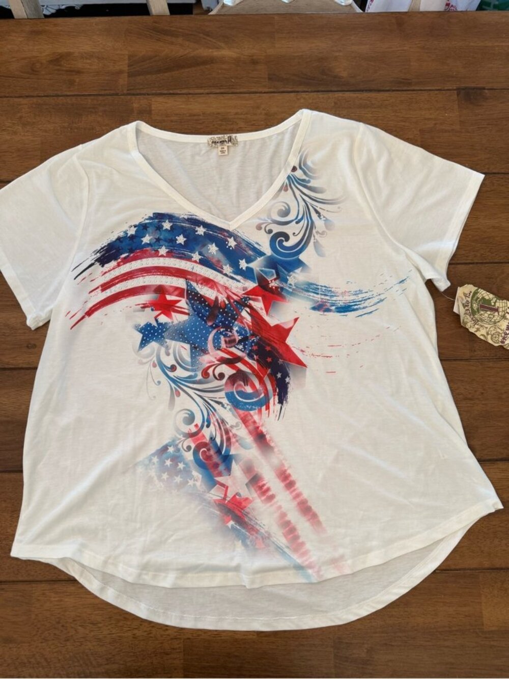White with Red & Blue Stars